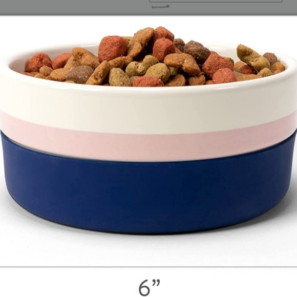 Jonathan Adler Now House Blue Miami Duo Bowl pet dog size Medium nwt - Picture 9 of 11